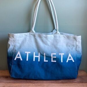 Athleta Blue Ombré Cotton Canvas Tote Bag